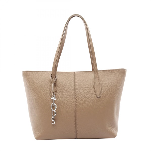 TOD'S JOY Tote Shoulder Bag leather Beige Used Women