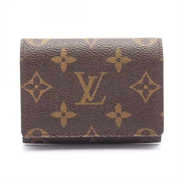 LOUIS VUITTON Enveloppe Carte de Visite Card Case M63801 Monogram canvas Used LV
