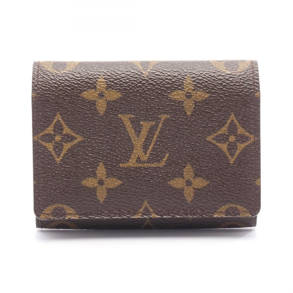 LOUIS VUITTON Enveloppe Carte de Visite Card Case M63801 Monogram canvas Used LV