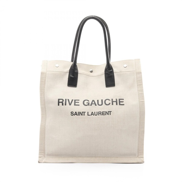 SAINT LAURENT PARIS RIVE GAAUCHE Tote Bag 631682 canvas leather Beige Black