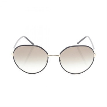 PRADA Sunglasses eyewear Plastic Black Gold Used unisex