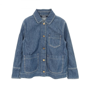 'S Max Mara GIULIETTA Denim Jacket cotton Navy #36 Used Women