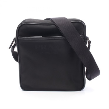 PRADA Shoulder Crossbody Bag 2VH143 Nylon leather Black Used mens