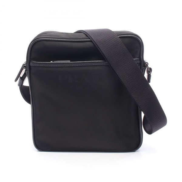 PRADA Shoulder Crossbody Bag 2VH143 Nylon leather Black Used mens