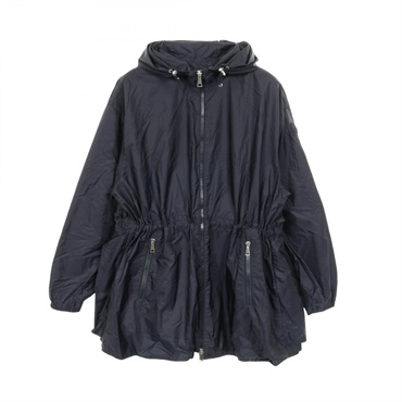 MONCLER WETE Flare Nylon Zip-up jacket with Hood Navy #2 Used Women