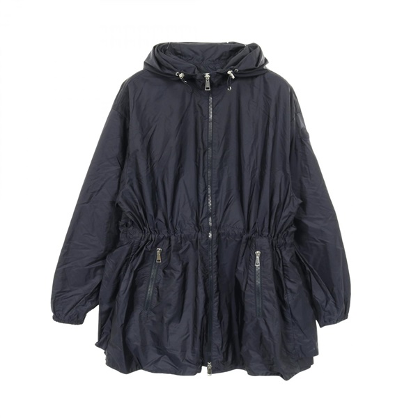MONCLER WETE Flare Nylon Zip-up jacket with Hood Navy #2 Used Women