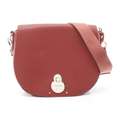 Longchamp Cavalcade Crossbody Shoulder Bag leather Red Used Women