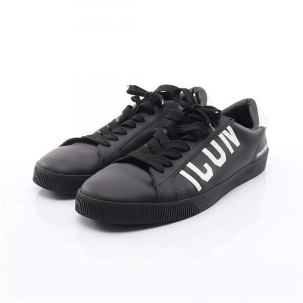 DSQUARED2 ICON Sneakers leather Black #44 Used Mens