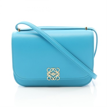 LOEWE GOYA Small Shoulder Crossbody Bag A896N09X01 leather Blue Used Women