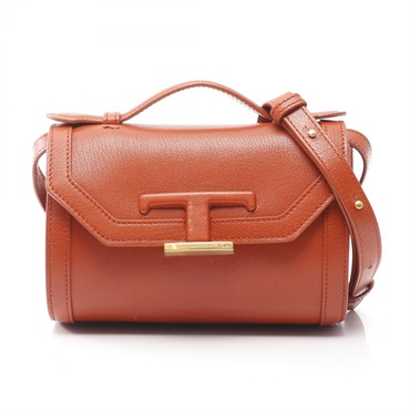 TOD'S Timeless Micro Shoulder Crossbody Hand bag leather Brown Used Women