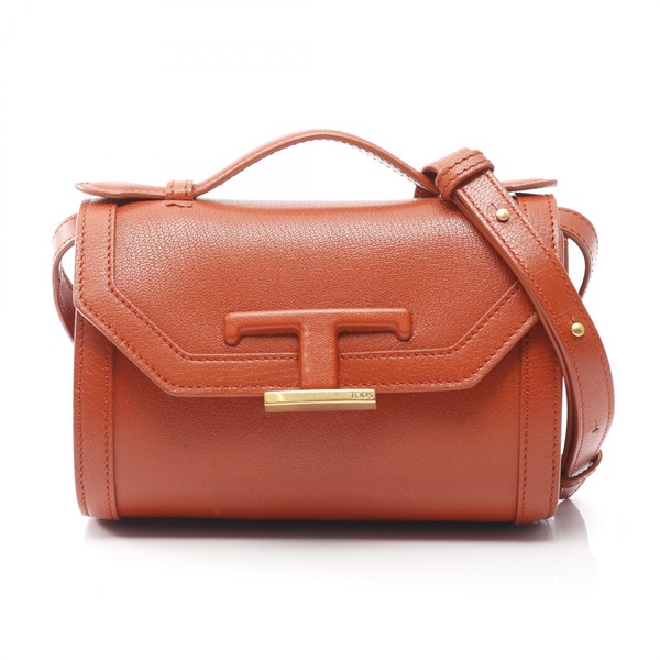 TOD'S Timeless Micro Shoulder Crossbody Hand bag leather Brown Used Women