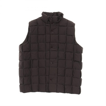BOTTEGA VENETA Intrecciato Down vest gilet #M-L Nylon Brown Used mens