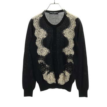 DOLCE & GABBANA cardigan Knitwear cashmere silk Black Beige Used Women size 40