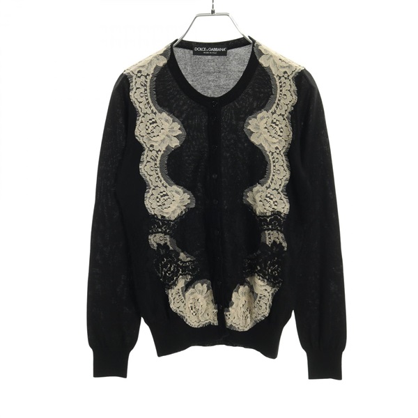 DOLCE & GABBANA cardigan Knitwear cashmere silk Black Beige Used Women size 40