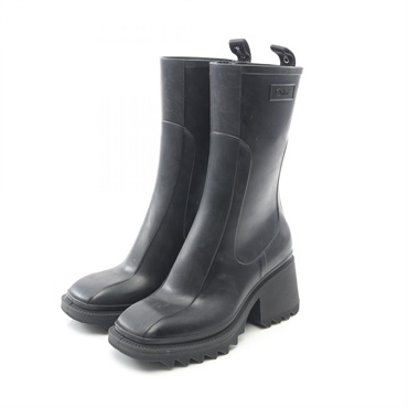 Chloe Betty Rain Shoes rubber Black #37 Used Women