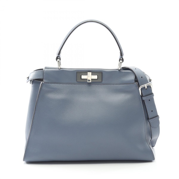 FENDI Peek-a-boo regular shoulder crossbody Handbag 8BN290 leather Blue Used