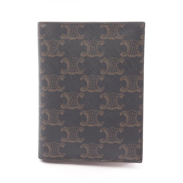 CELINE Triomphe Card Case 4M3432AK1.04BT PVC Black Brown Used Women