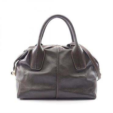 TOD'S D-styling Shoudler Crossbody Handbag leather Brown Used Women
