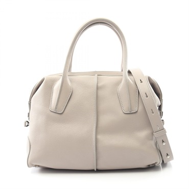 TOD'S D-STYLING BAULETTO Shoulder crossbody Handbag leather Beige Used Women
