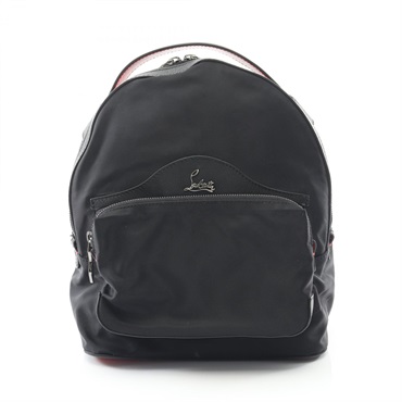 Christian Louboutin BACKLOUBI Small Backpack Nylon leather Black Red Used women