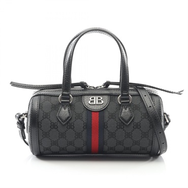 BALENCIAGA × GUCCI HACKER 2Way Shoulder Handbag 680123 canvas Black Multi