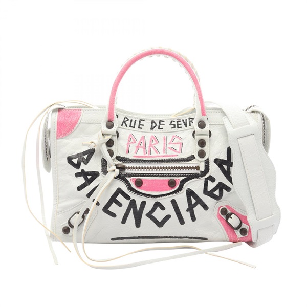 BALENCIAGA CLASSIC CITY S 2Way Shoulder Handbag 431621 leather Gray Multicolor
