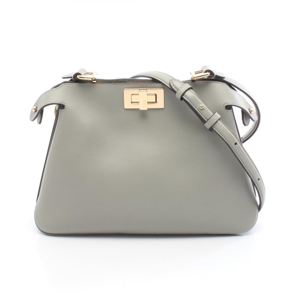 FENDI Peekaboo Soft Small Shoulder Crossbody Bag 8BN365 leather Green Used Women