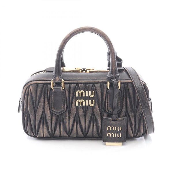 Miu Miu MATELASSE Shoulder Handbag crossbody 5BB142 leather Brown Used Women