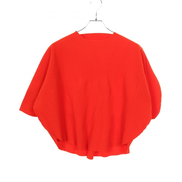 me ISSEY MIYAKE DOT PLEATS short sleeve tops MI52KK621 polyester Red Used Women