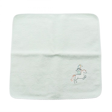 HERMES Cabriole Hand Towel cotton Green Used unisex