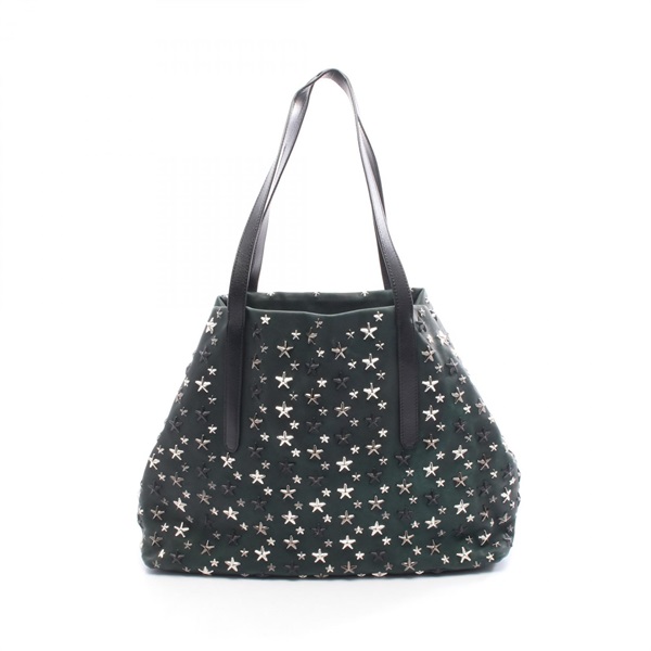 JIMMY CHOO PIMLICO S Shoulder Tote Bag leather Green Used Women