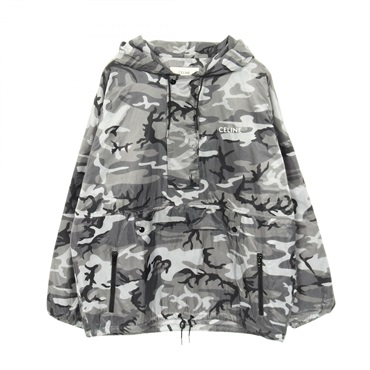 CELINE Mountain Hoodie Nylon Gray Black Used mens size 50