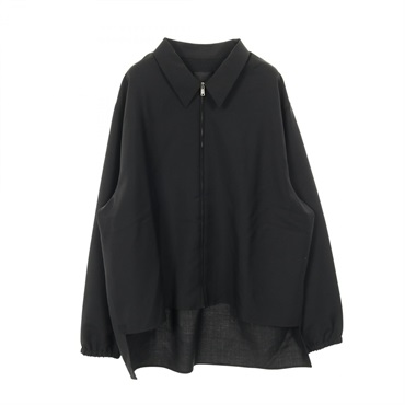 GIVENCHY Oversized fit Zip-up Shirt long sleeve Tops #37 wool Black Used mens