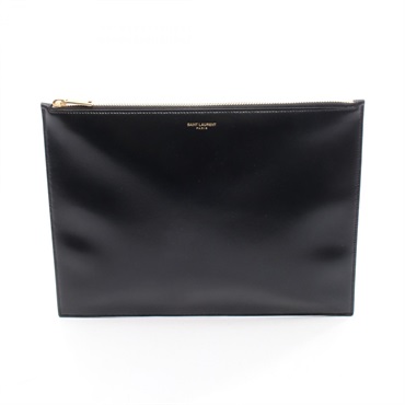 SAINT LAURENT PARIS Business clutch bag pouch 635143 leather Black Used unisex