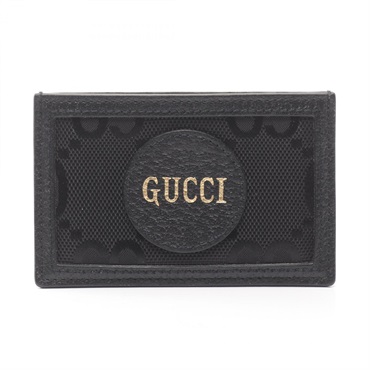 GUCCI Off the Grid GG pattern Card Case holder 625578 canvas leather Black Used