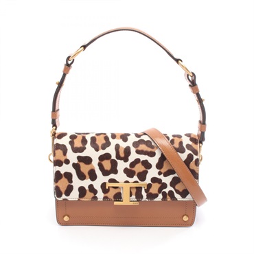 TOD'S Timeless Shoulder crossbody Bag leather Brown Used Women