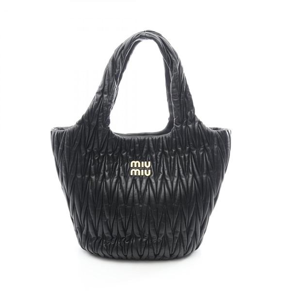Miu Miu Materasse Tote Bag 5BG257 leather Black Used Women