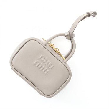 Miu Miu Micro Bag Charm Holder MIni pouch 5NR036 leather Gray Women