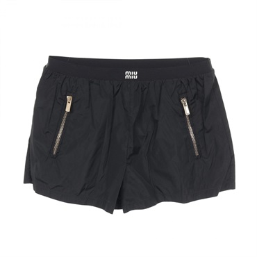 Miu Miu Technical Shorts Pants #40 silk polyester Black Women
