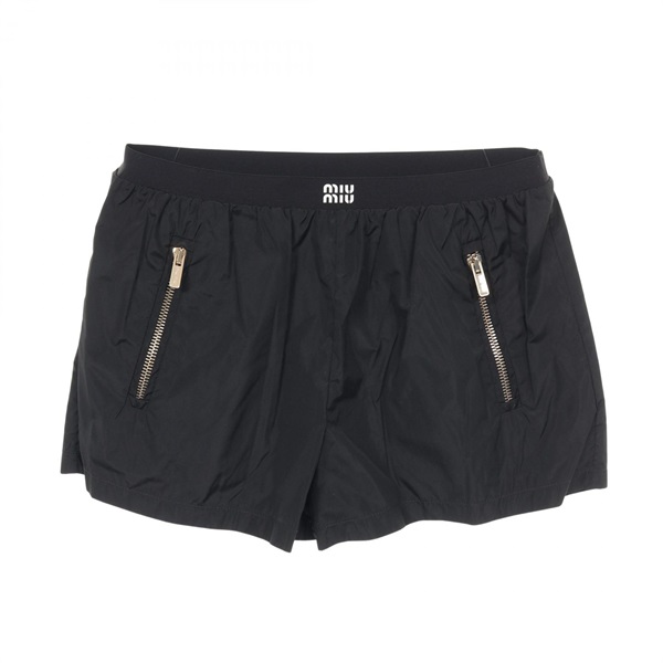 Miu Miu Technical Shorts Pants #40 silk polyester Black Women