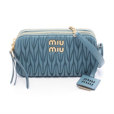 Miu Miu Materasse Mini Shoulder Crossbody Bag 5BP045 leather Blue Women
