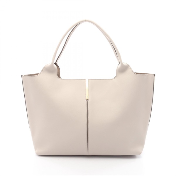 TOD'S Medium Shopping Tote Bag leather Gray Used Women