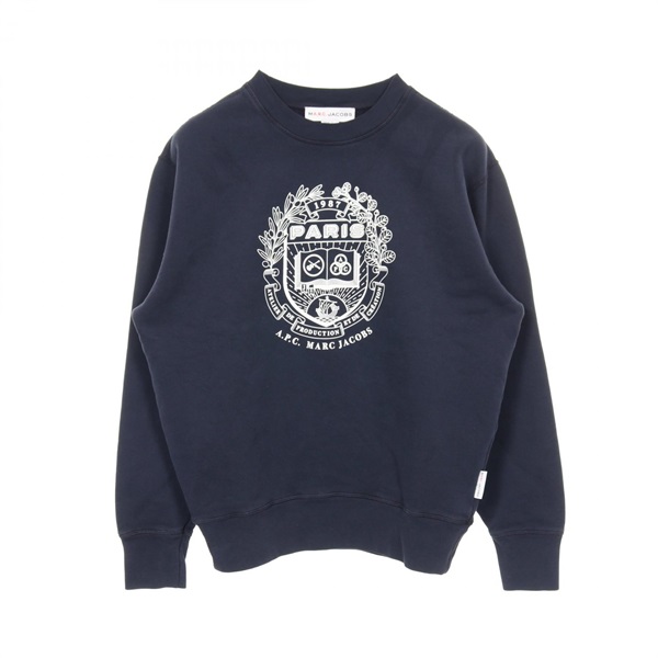 MARC JACOBS x A.P.C. The Mens Paris Crewneck sweat cotton Navy Used mens size XS
