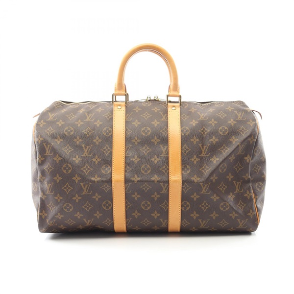 LOUIS VUITTON Keepall 45 hand travel bag M41428 Monogram leather Brown Used LV