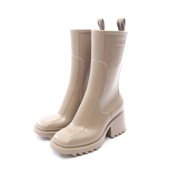Chloe Betty Rain boots shoes #37 rubber Beige Used Women