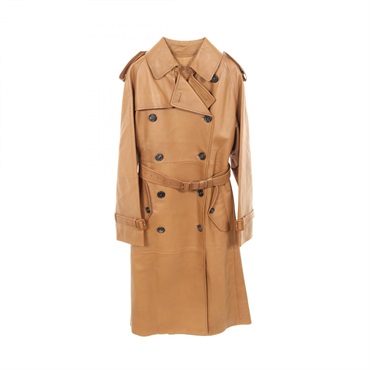 PRADA NAPPA Trench coat leather Brown Used Women size 36