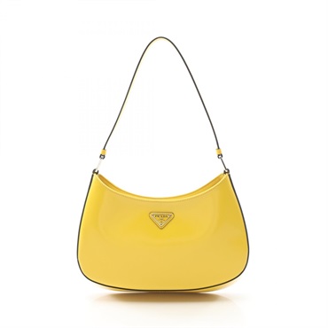 PRADA Creo Shoulder Bag 1BC499 Brushed leather Yellow Used Women