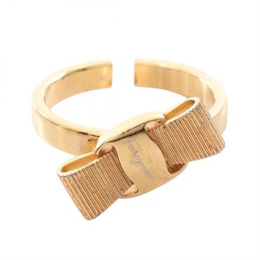 Salvatore Ferragamo Vara ribbon Ring Gold Plated Used Women US Size 11