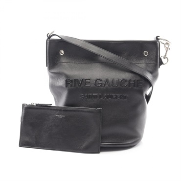 SAINT LAURENT PARIS RIVE GAUCHE Bucket Shoulder Bag 683559 leather Black Used