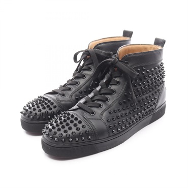 Christian Louboutin LOUIS FLAT Spike Studs Sneakers #41 1/2 leather Black Used